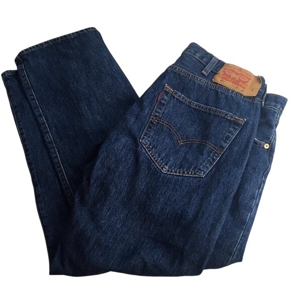 Levis 501 Jeans Mens 38x30 Blue Denim Straight Leg Button Fly Classic Fit - Picture 7 of 16